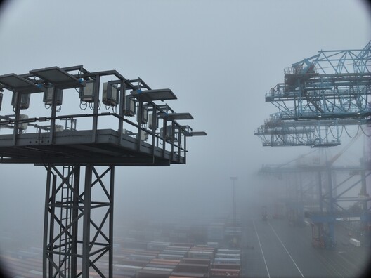 Port crane structural detail inspection